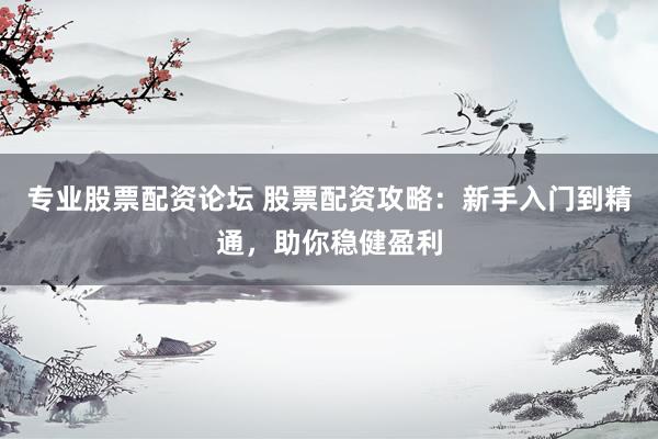 专业股票配资论坛 股票配资攻略：新手入门到精通，助你稳健盈利