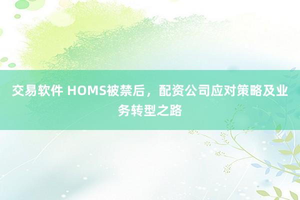 交易软件 HOMS被禁后，配资公司应对策略及业务转型之路